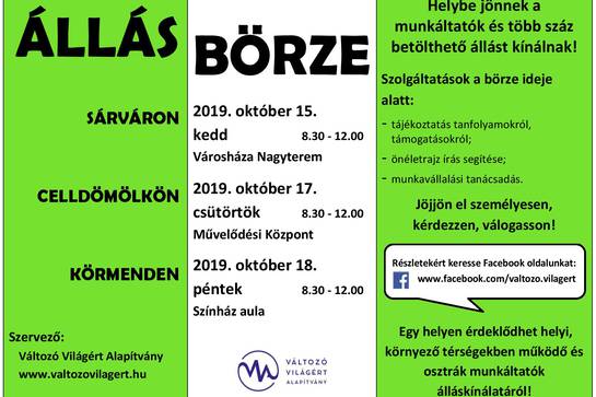 Kisvárosi állásbörzék októberben Kisvárosi állásbörzék októberben