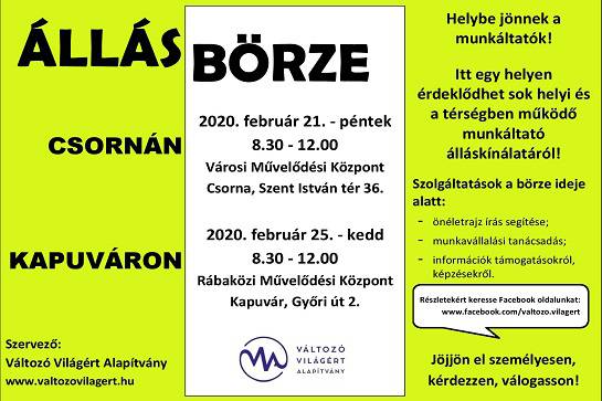 Állásbörze Csornán Állásbörze Csornán