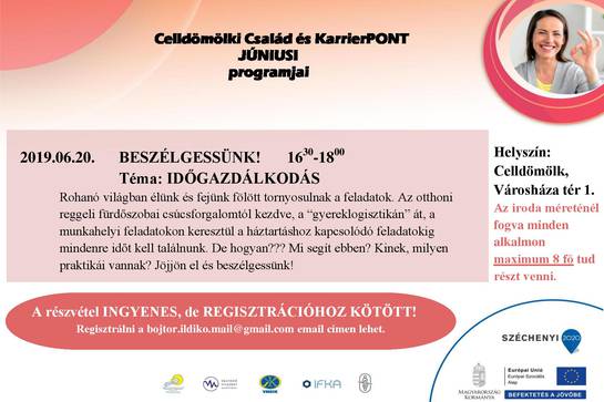 Celldömölki Család és KarrierPONT júniusi programja Celldömölki Család és KarrierPONT júniusi programja