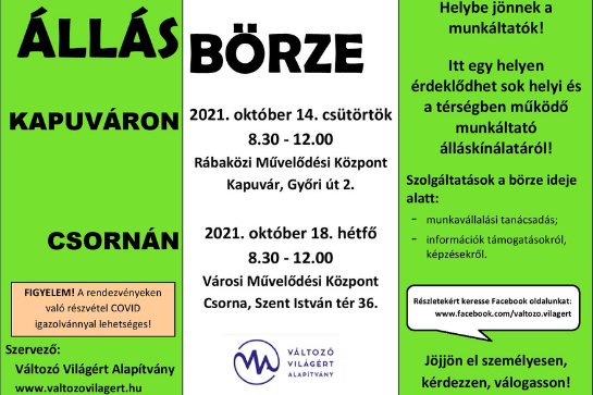 Állásbörze Kapuváron és Csornán Állásbörze Kapuváron és Csornán